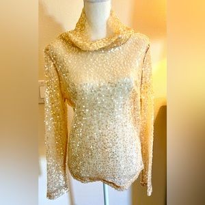 Gorgeous sequin Sunday in Brooklyn dinner in Milan blouse from Anthropology